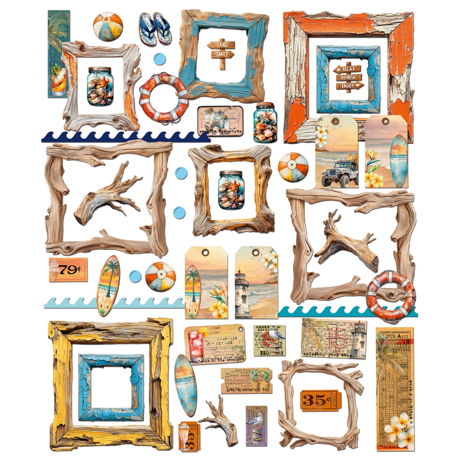 49 & Market Beach Vibes Die-Cut Elements